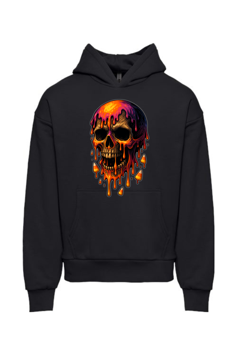 Candy Corn Drip Skull Hoodie