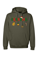 Olive green Christmas hoodie with 