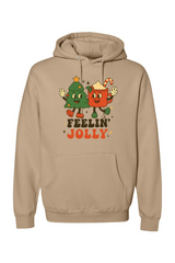 Dark beige Christmas hoodie with 