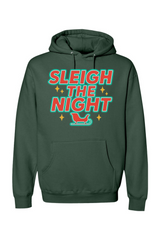 Green vintage Christmas hoodie with 