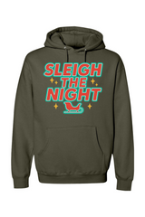 Olive green vintage Christmas hoodie with 