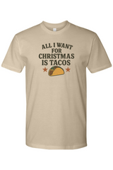 Sand beige Christmas t-shirt with 