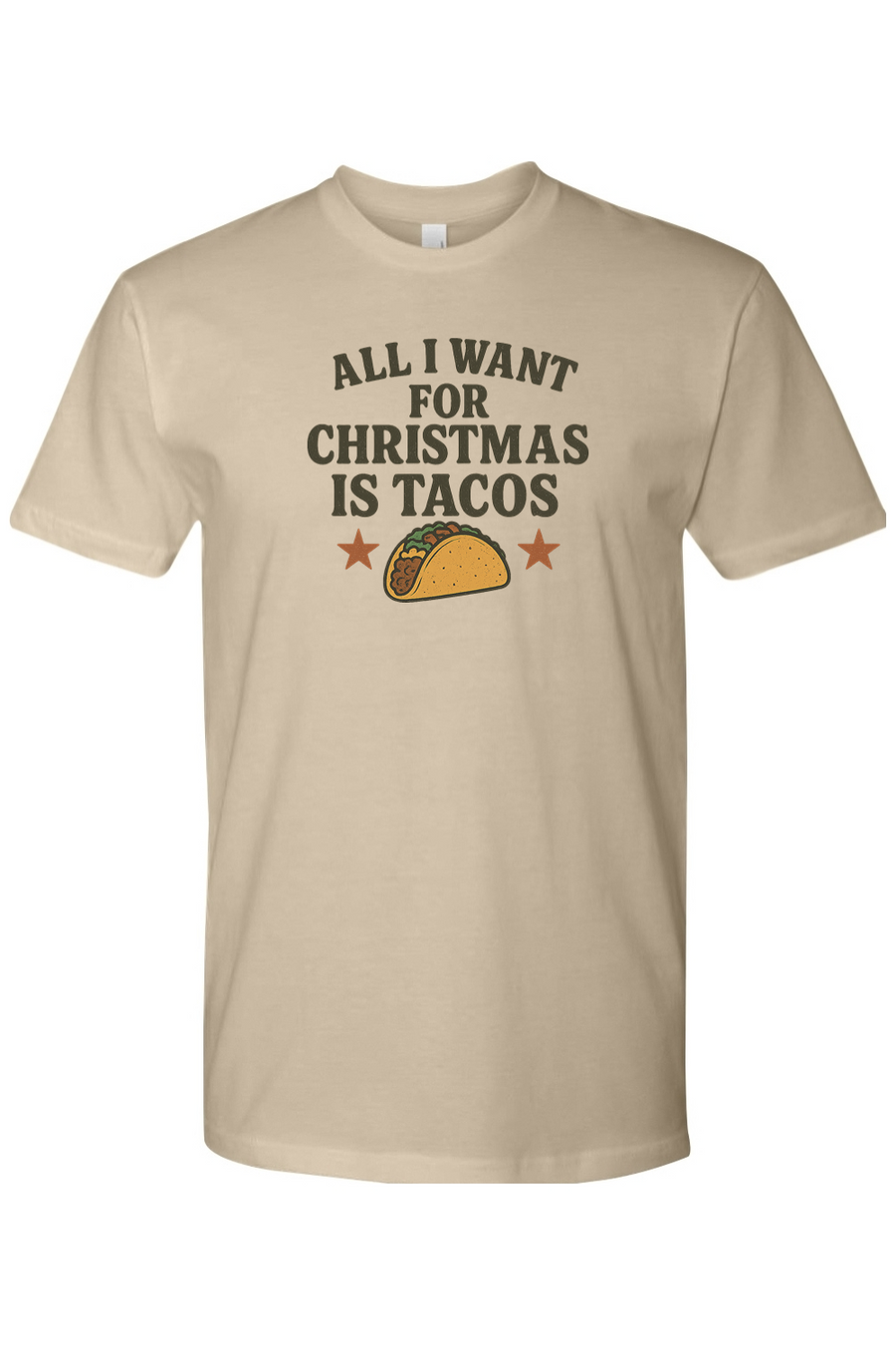 Sand beige Christmas t-shirt with 