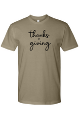 Light olive green Thanksgiving t-shirt with 