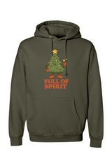 Olive green vintage Christmas hoodie with 