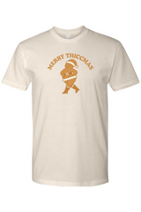 Cream beige Christmas t-shirt with 