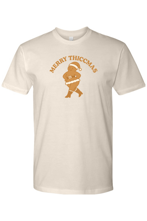 Cream beige Christmas t-shirt with 