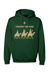 Dark green religious Christmas hoodie with 