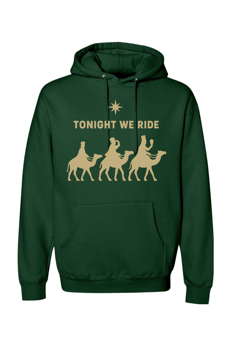 Dark green religious Christmas hoodie with 