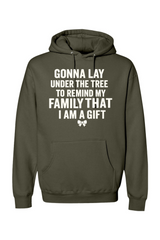 Olive green Christmas hoodie with 