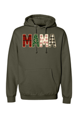 Olive green Christmas hoodie with 