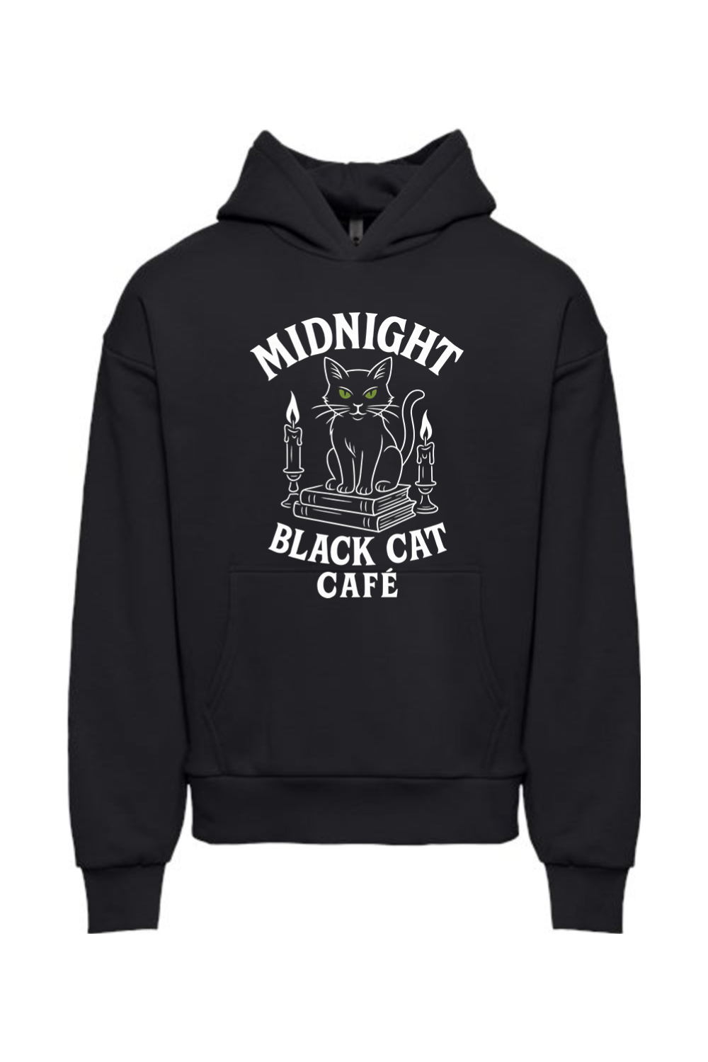 Midnight Black Cat Café Hoodie