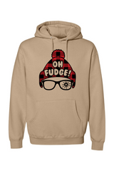 Dark beige Christmas hoodie with 