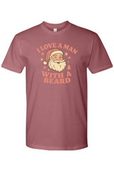 Mauve dark pink Christmas t-shirt with 