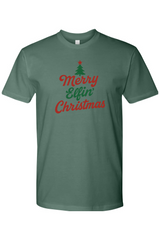 Pine green Christmas t-shirt with 