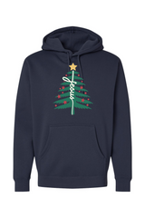 Navy blue Christmas hoodie with 