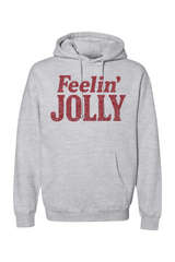 Heather gray Christmas hoodie with 