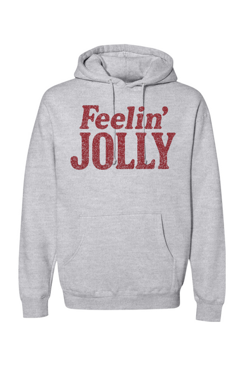 Heather gray Christmas hoodie with 