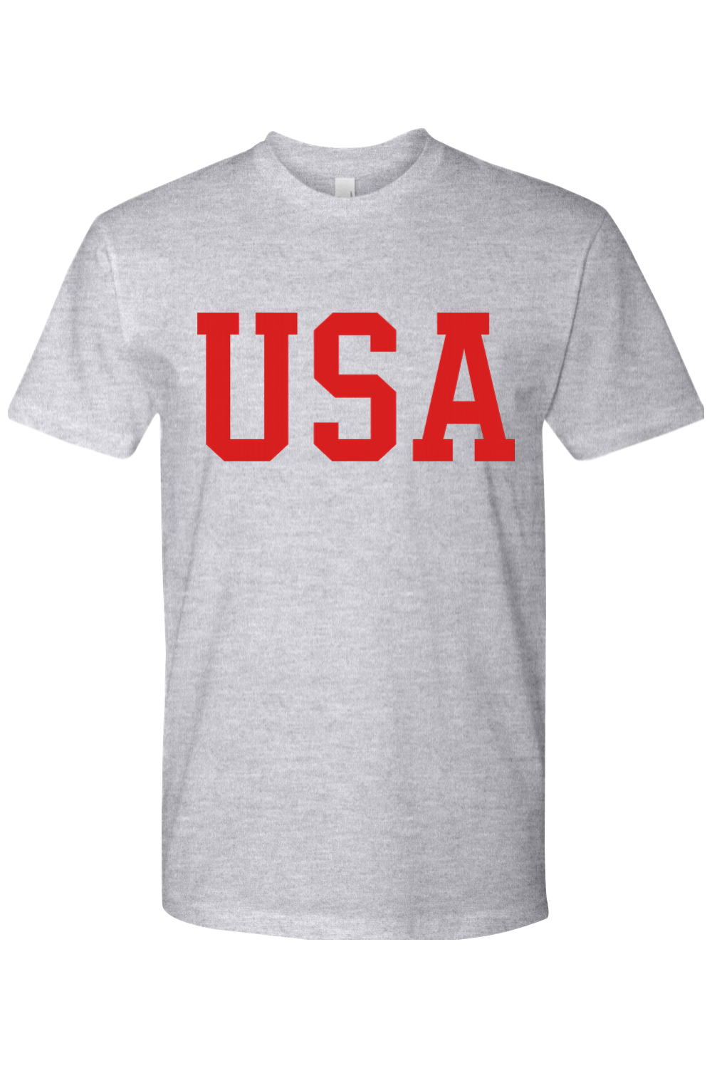 Gray t-shirt with 'USA' printed in red.