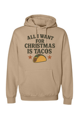Dark beige Christmas hoodie with 