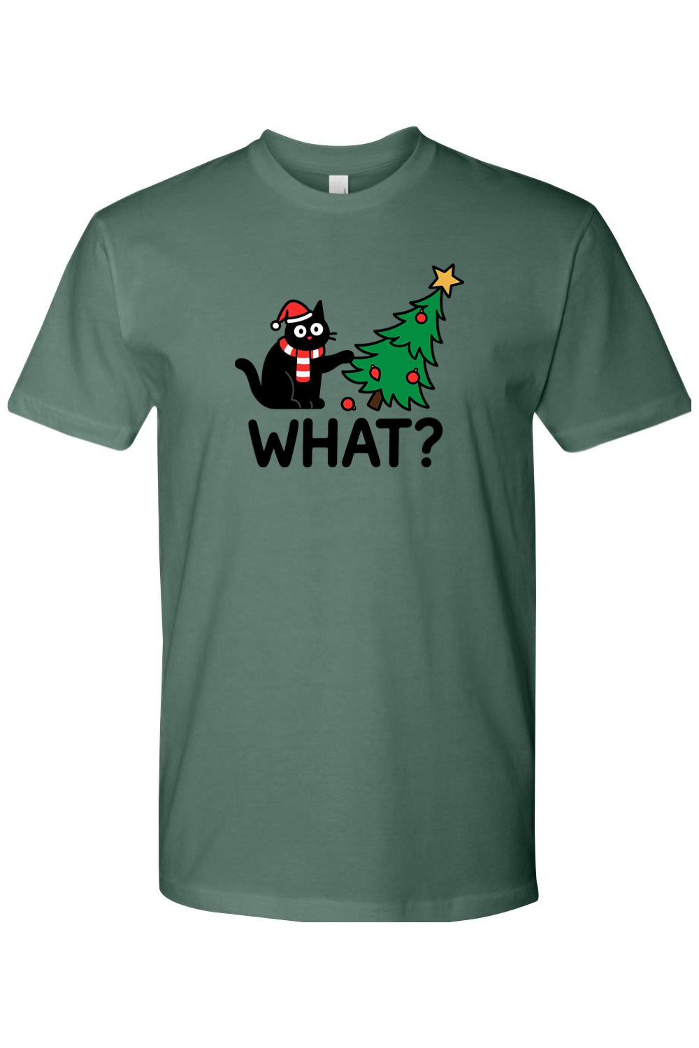 Naughty Cat Christmas Tree T-Shirt