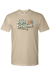 Dark beige cream Christmas t-shirt with 