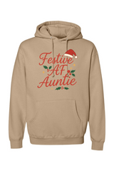 Dark beige Christmas hoodie with 