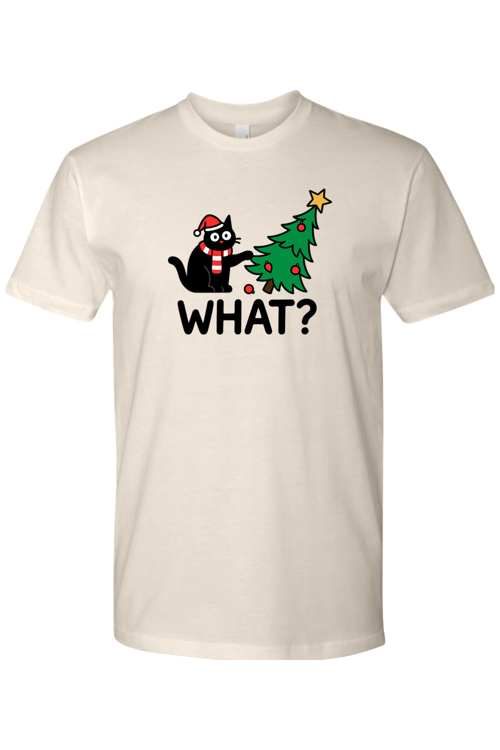 Naughty Cat Christmas Tree T-Shirt