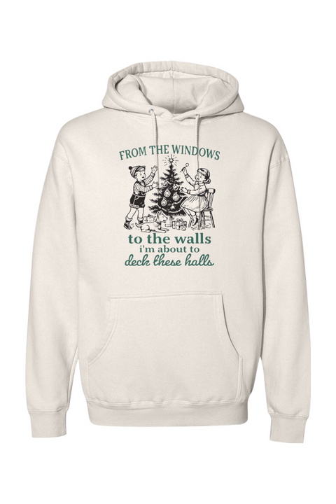 Cream Christmas hoodie with 