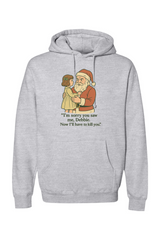 Heather gray Christmas hoodie with 