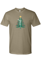 Olive green Christmas t-shirt with 