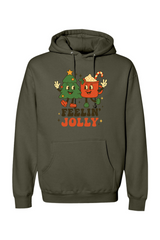 Olive green Christmas hoodie with 