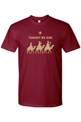 Burgundy religious Christmas t-shirt with 