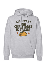Heather gray Christmas hoodie with 