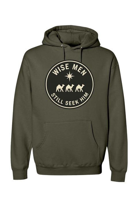 Olive green religious Christmas hoodie with 