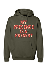 Olive green Christmas hoodie with 