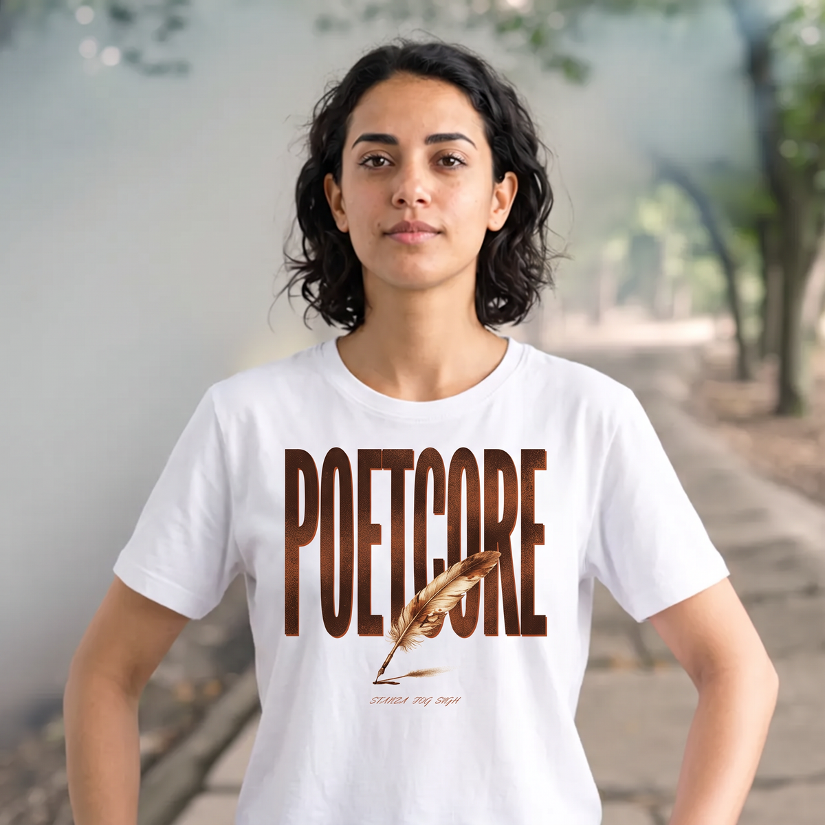 Poetcore T-Shirt - White (lifestyle)
