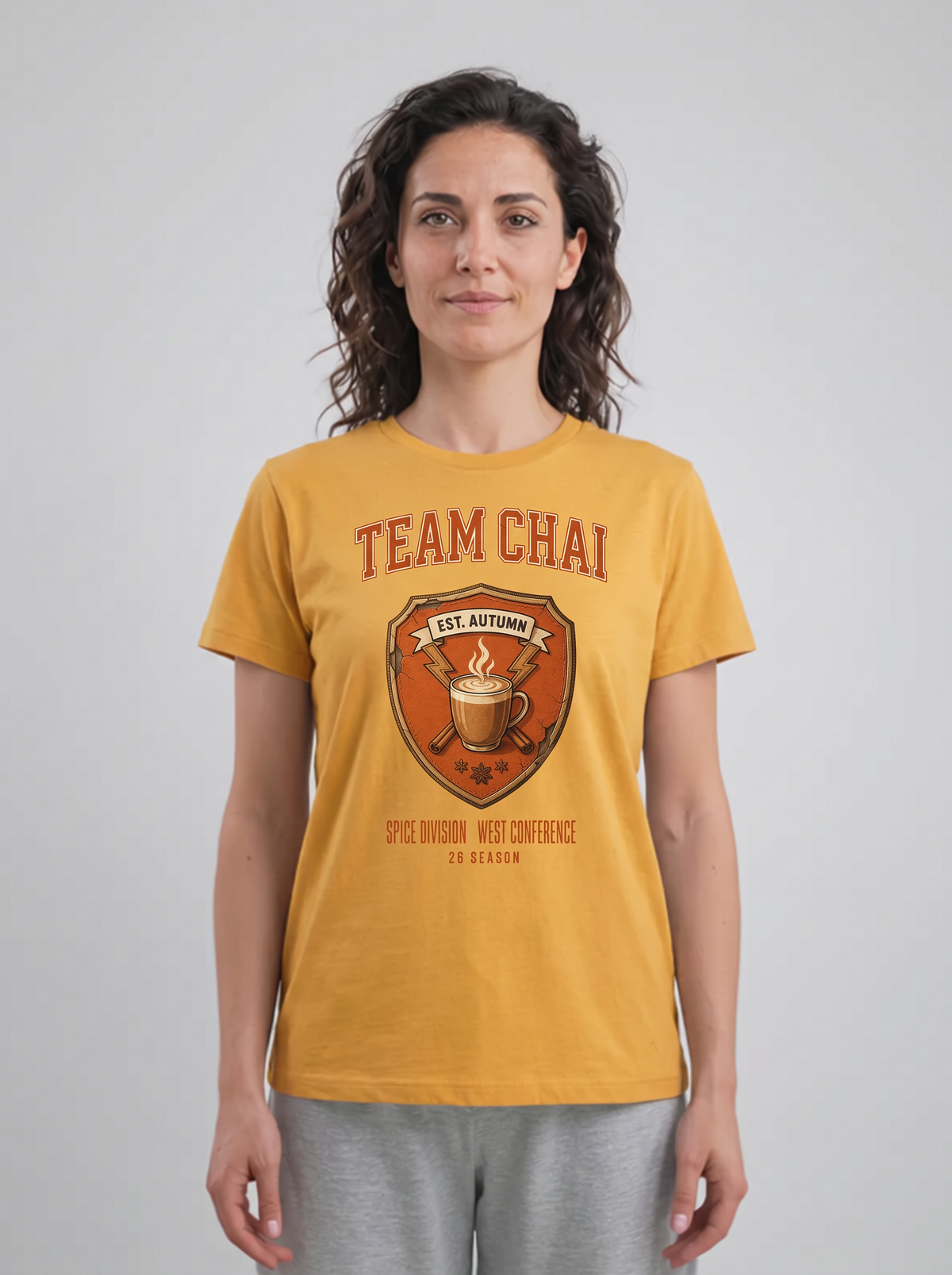 Team Chai T-Shirt - Mustard (lifestyle)