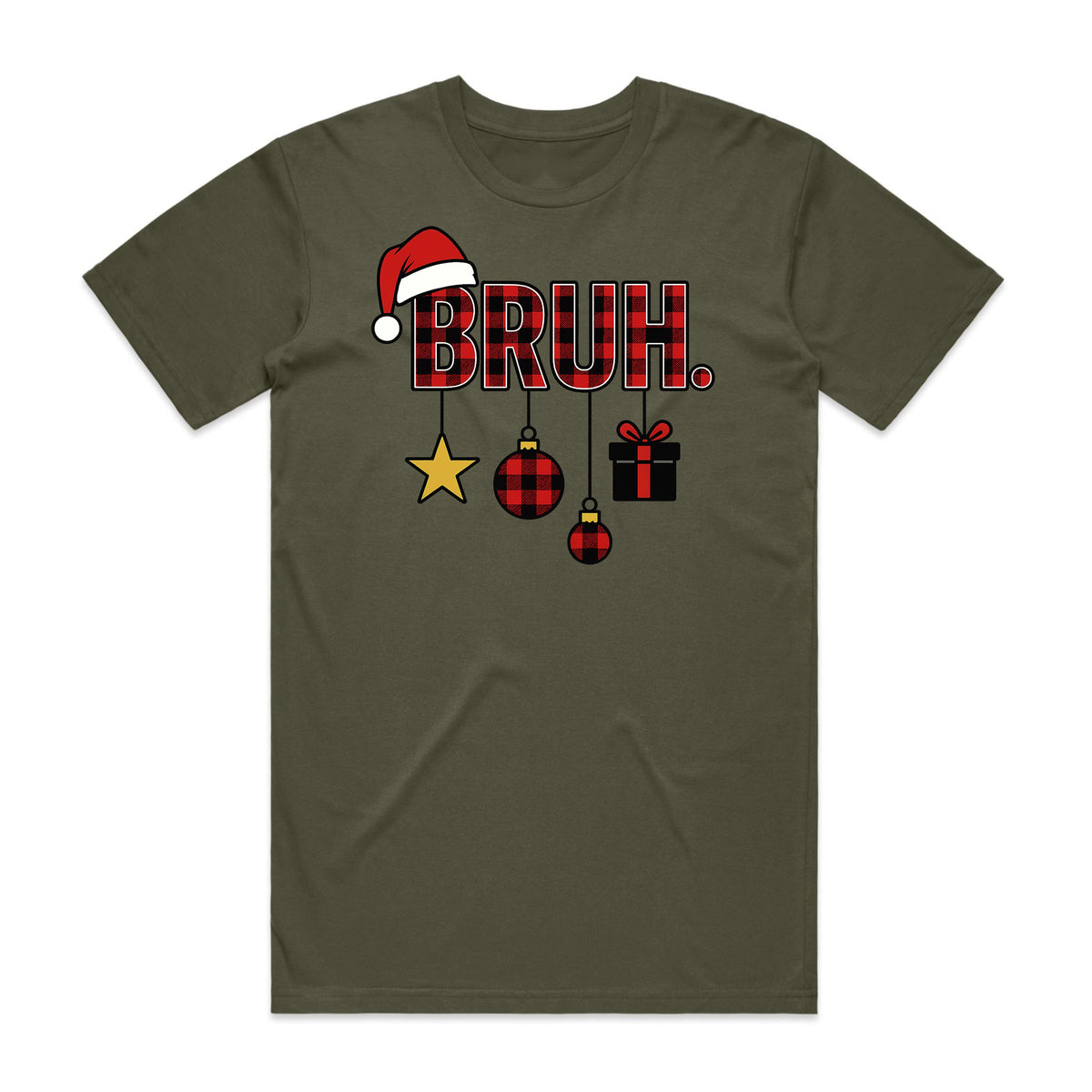BRUH Plaid Christmas T-Shirt