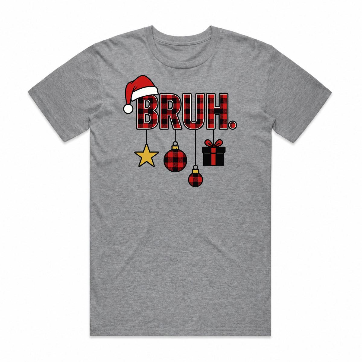 BRUH Plaid Christmas T-Shirt