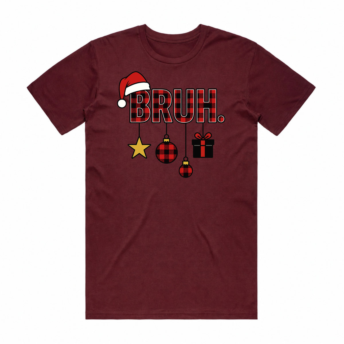 BRUH Plaid Christmas T-Shirt