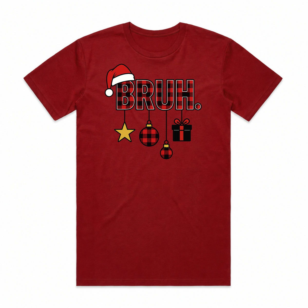 BRUH Plaid Christmas T-Shirt