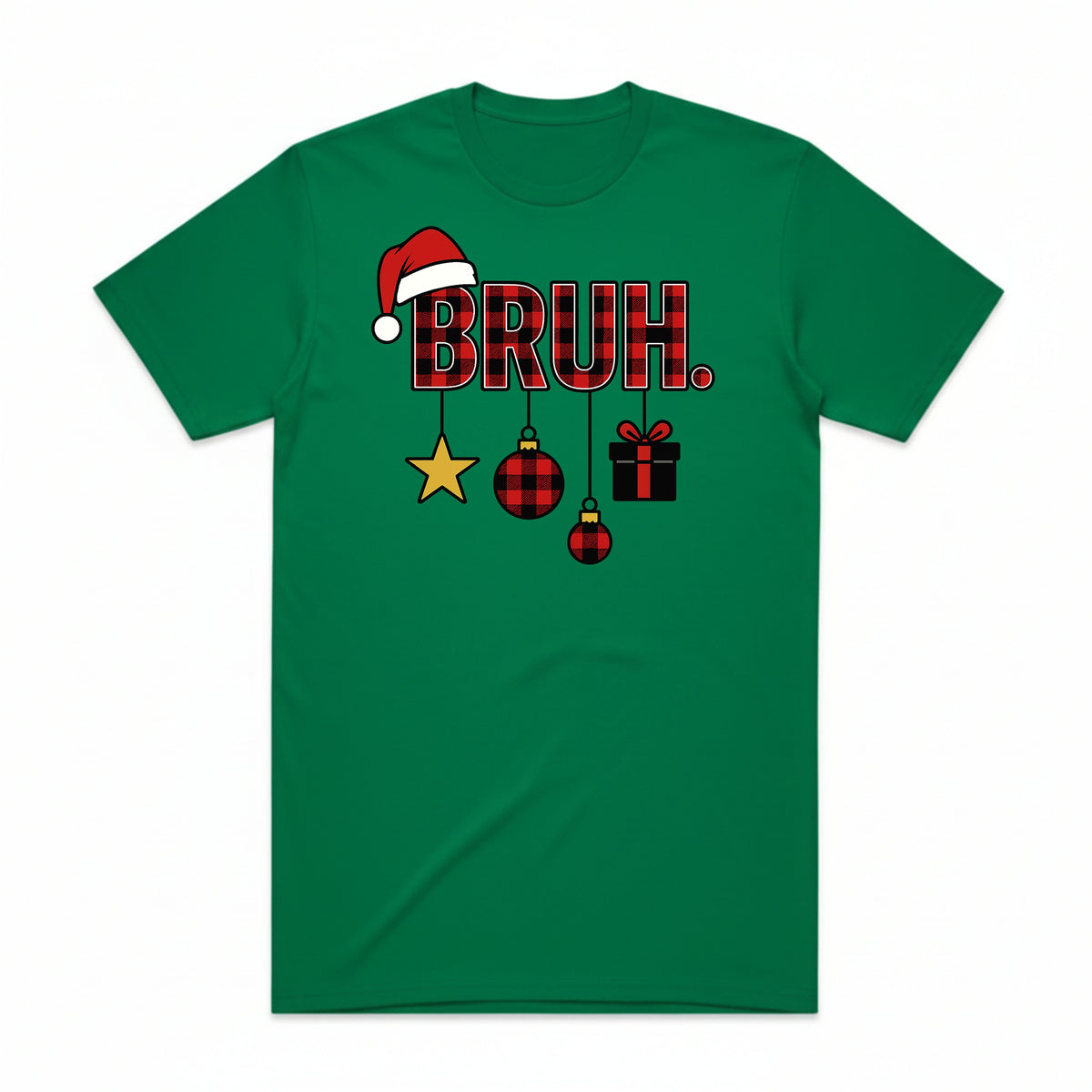 BRUH Plaid Christmas T-Shirt