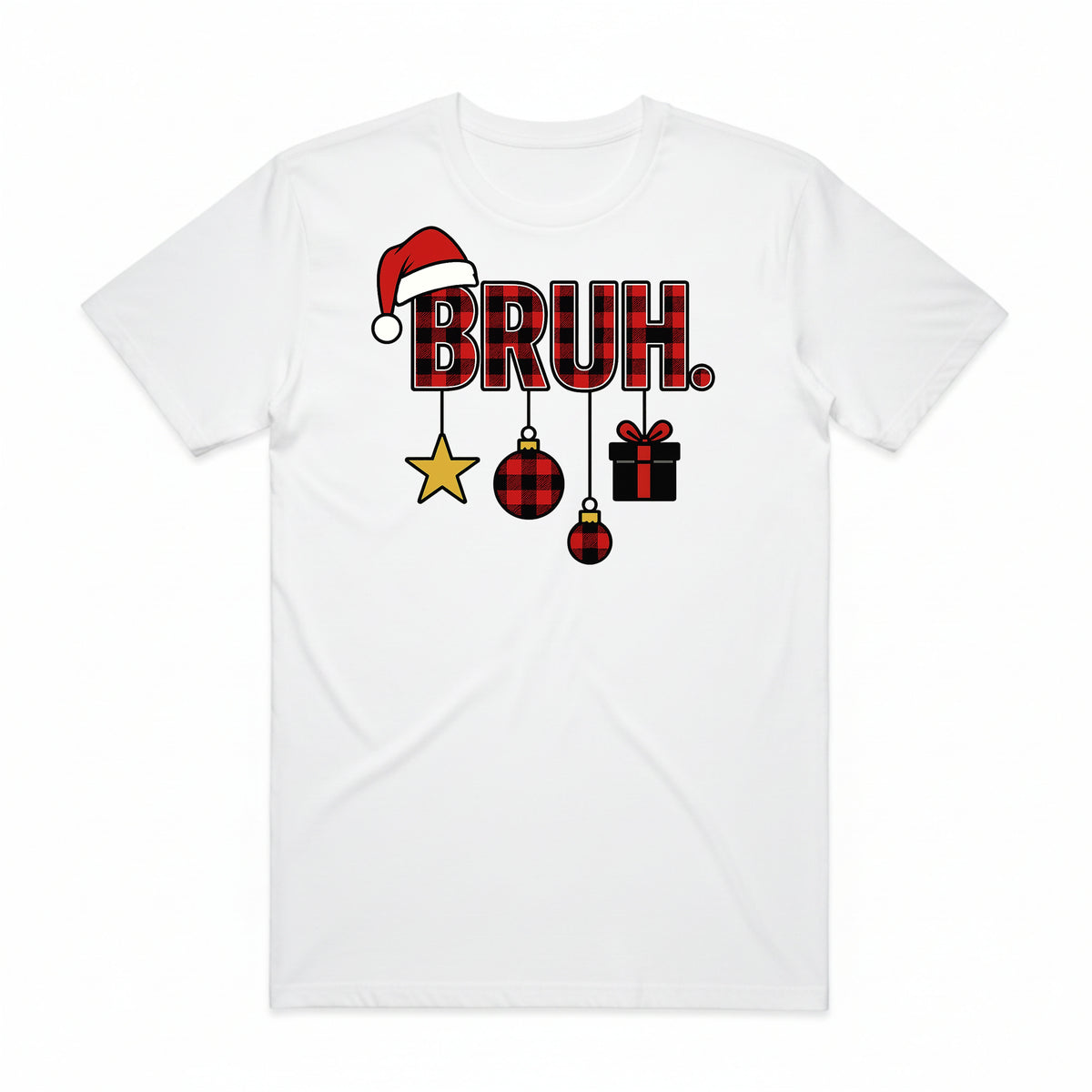 BRUH Plaid Christmas T-Shirt