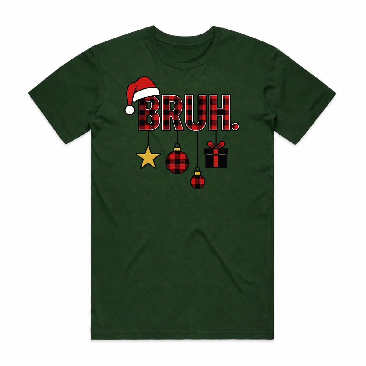 BRUH Plaid Christmas T-Shirt