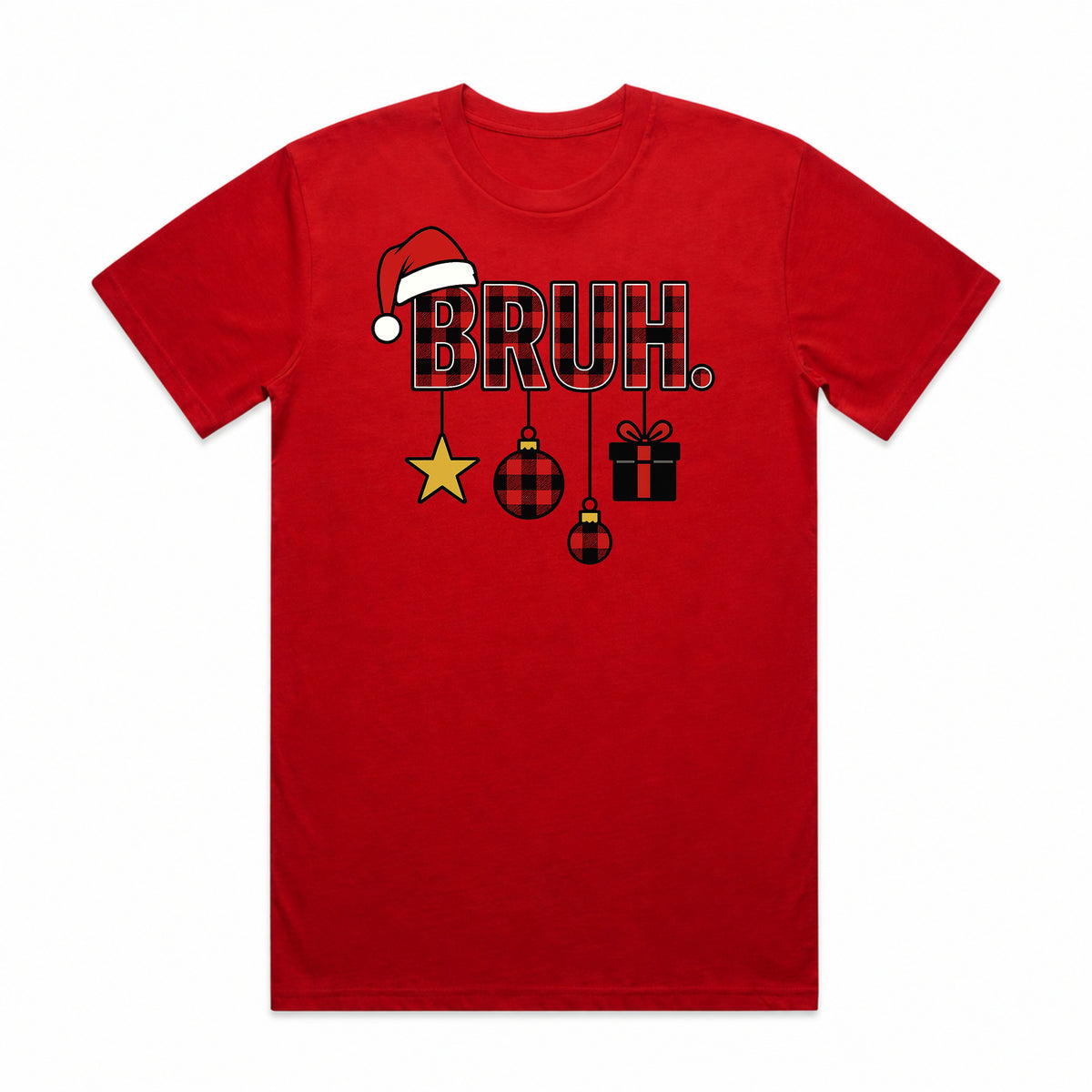 BRUH Plaid Christmas T-Shirt