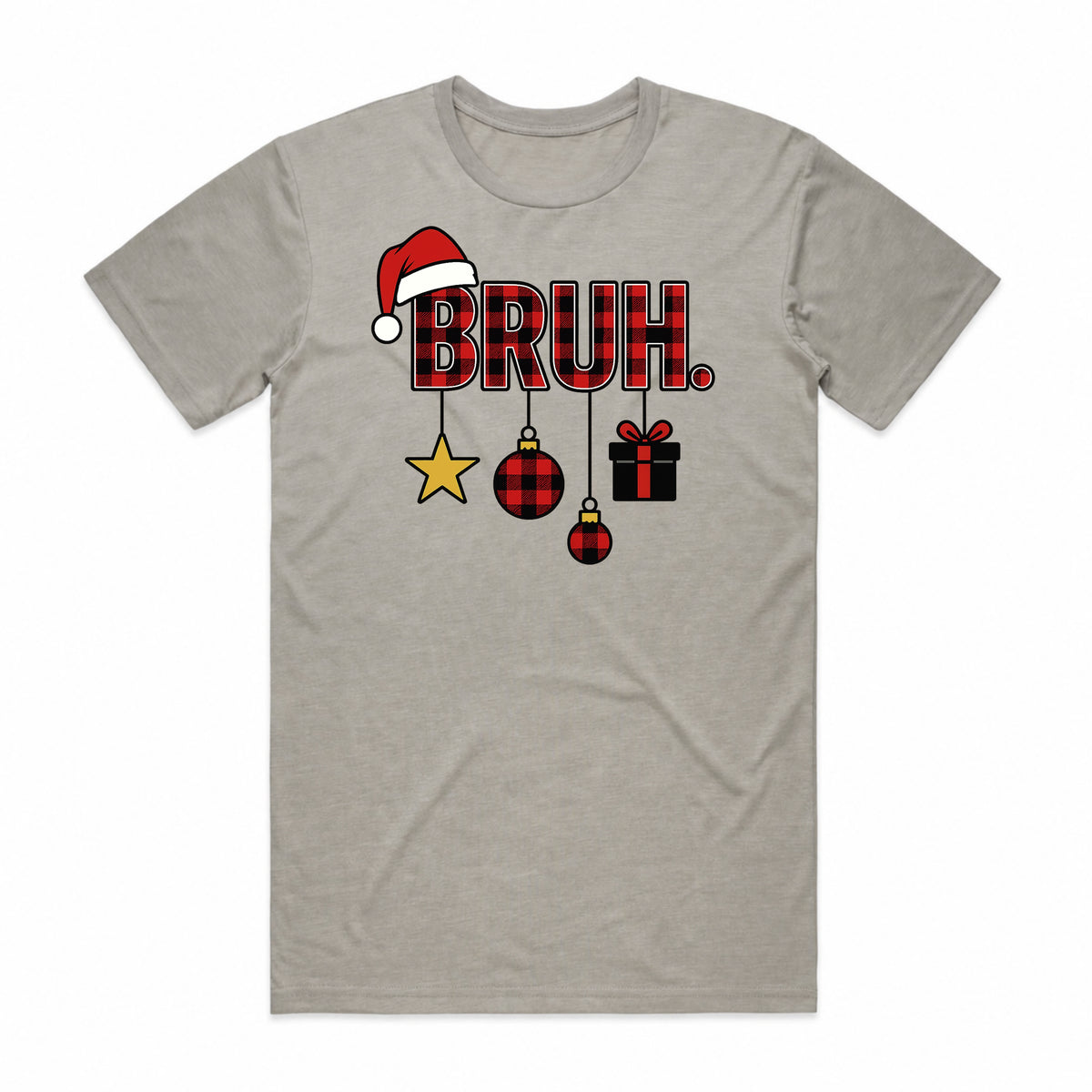 BRUH Plaid Christmas T-Shirt