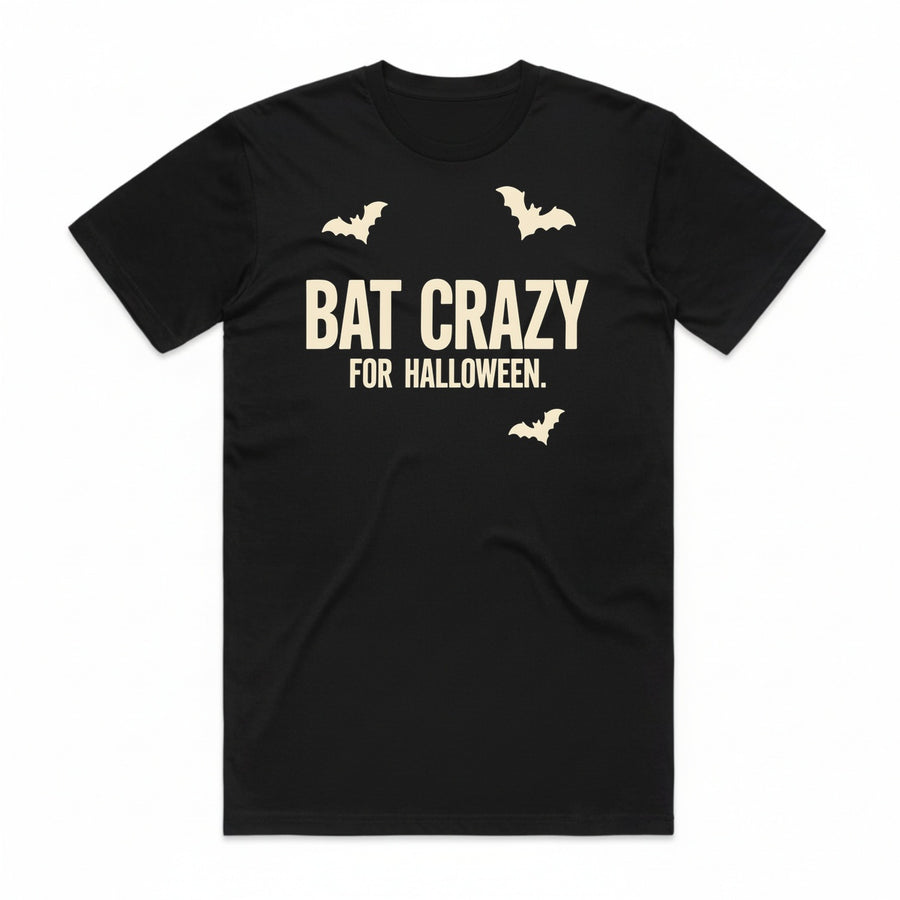 Bat Crazy For Halloween T-Shirt - Black Cat