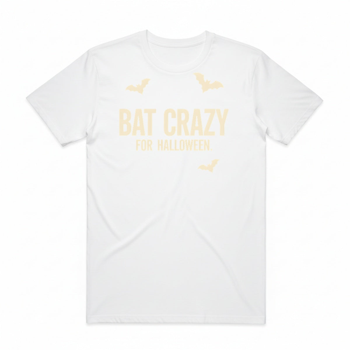 Bat Crazy For Halloween T-Shirt - Casper White