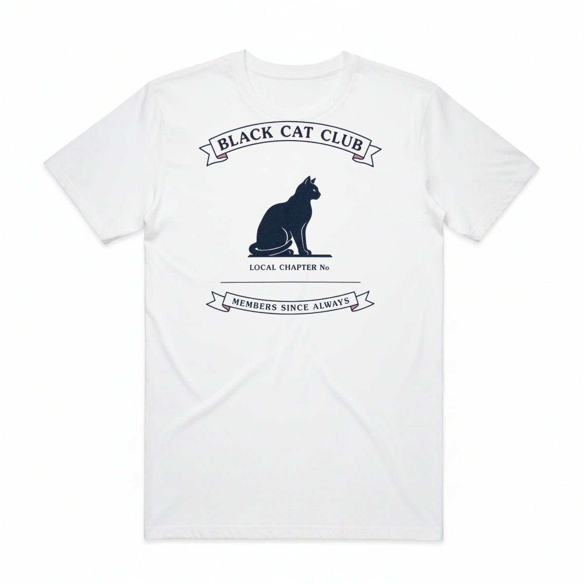 Black Cat Club T-Shirt - Casper White